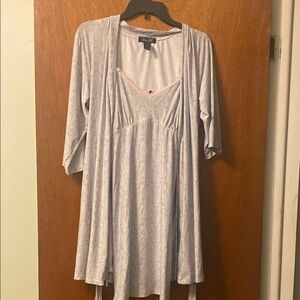 Rene Rofe Gray Robe and Nightgown Set